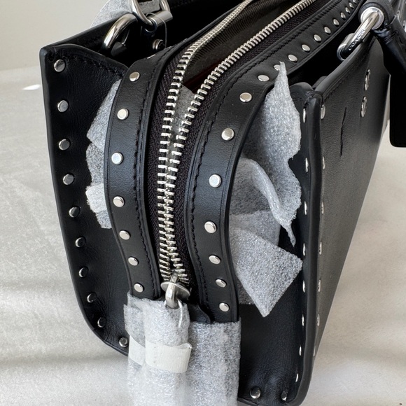 Coach Black Satchel with Silver Accents - Picture 6 of 9